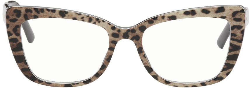 Dolce & Gabbana Brown Leopard Glasses