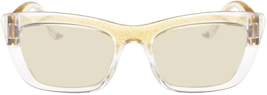 Dolce & Gabbana Gold Rectangular Sunglasses