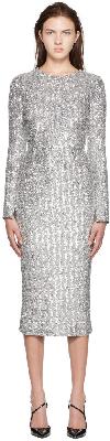 Dolce & Gabbana Silver Sequin Midi Dress