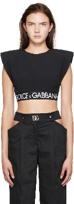 Dolce & Gabbana Black Padded Shoulder T-Shirt