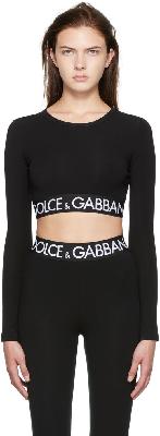 Dolce & Gabbana Black Cotton Long Sleeve T-Shirt