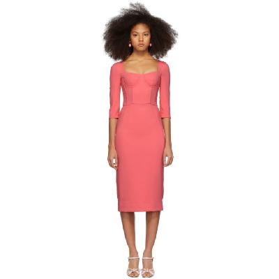 Dolce & Gabbana Pink Crepe Bustier Dress