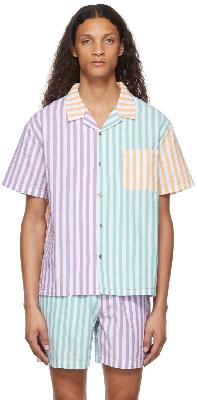 Double Rainbouu Purple Striped Short Sleeve Shirt