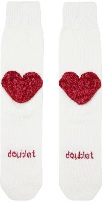 Doublet White Pop-Up Heart Socks