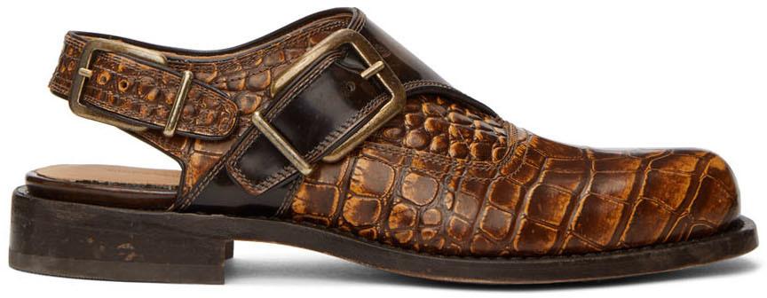 Dries Van Noten Brown Leather Monkstrap Shoes