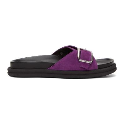 Dries Van Noten Purple Suede Slip-On Sandals