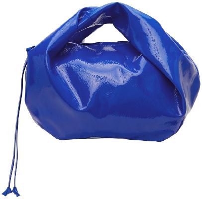 Dries Van Noten Blue Patent Leather Knot Bag