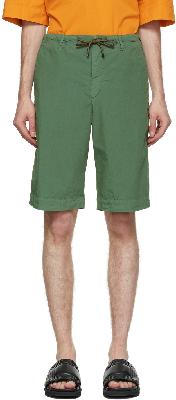 Dries Van Noten Green Poplin Shorts