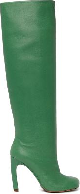 Dries Van Noten Green Leather Tall Boots
