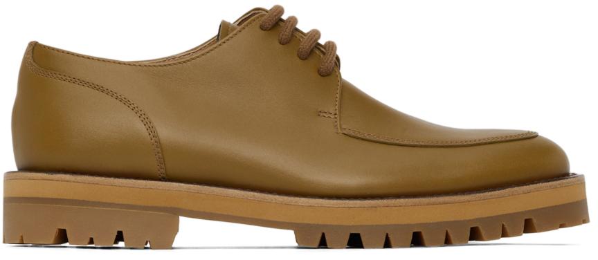 Dries Van Noten Yellow Leather Lace-Up Oxfords