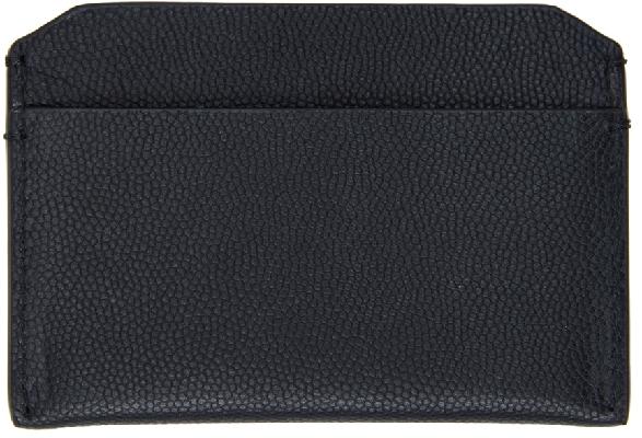 Dries Van Noten Black Pebbled Leather Card Holder