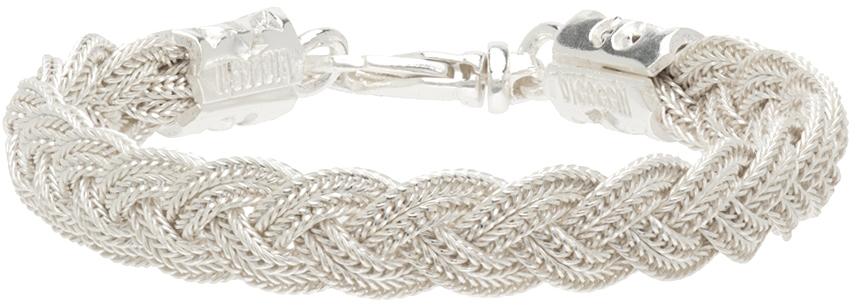 Emanuele Bicocchi Silver Flat Braided Bracelet