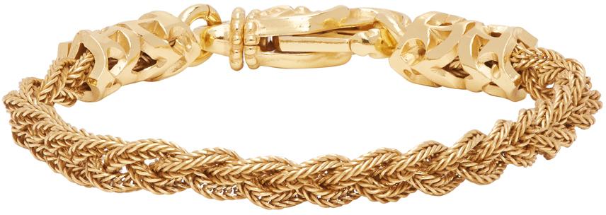 Emanuele Bicocchi Gold Small Braided Bracelet