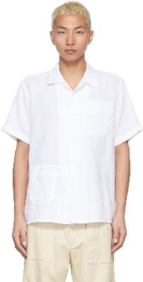 Engineered Garments White Cotton Crepe Camp Shirt
