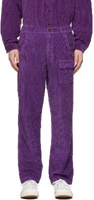 ERL Purple Corduroy Wide-Leg Trousers