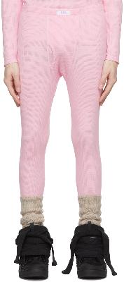 ERL Pink Cotton Long John Lounge Pants