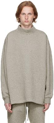 Essentials Gray Relaxed Mock Neck Sweatshirt