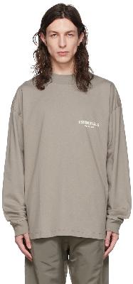 Essentials Taupe Cotton Long Sleeve T-Shirt