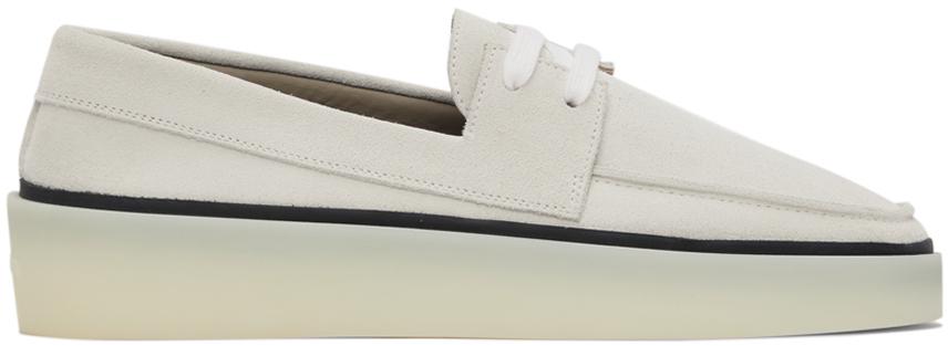 Fear of God Off-White Suede Boat Shoes