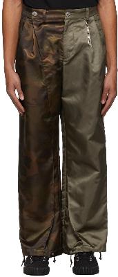 Feng Chen Wang Khaki & Brown Camouflage Paneled Trousers