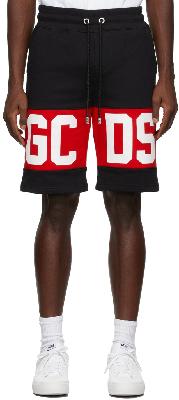 GCDS Black Logo Band Shorts