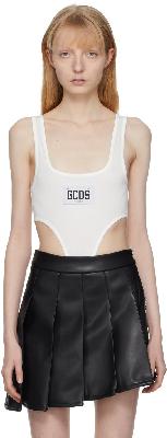 GCDS White Logo High-Cut Bodysuit