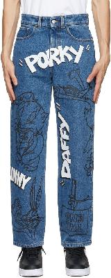 GCDS Blue Looney Tunes Edition Ultrawide Jeans