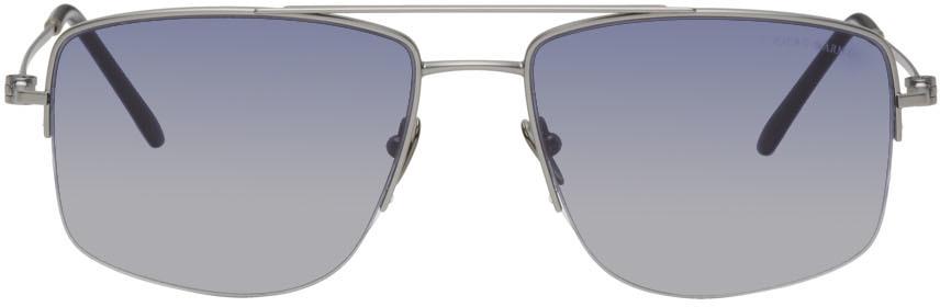 Giorgio Armani Gunmetal Aviator Sunglasses