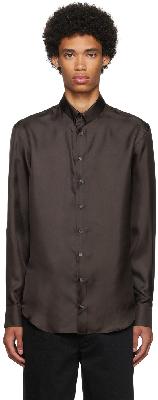 Giorgio Armani SSENSE Exclusive Brown Silk Shirt