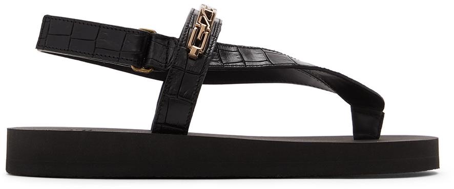 Giuseppe Zanotti Black Hydra Monogram Sandals