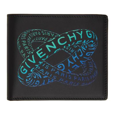 Givenchy Black & Blue Graphic Logo Bifold Wallet