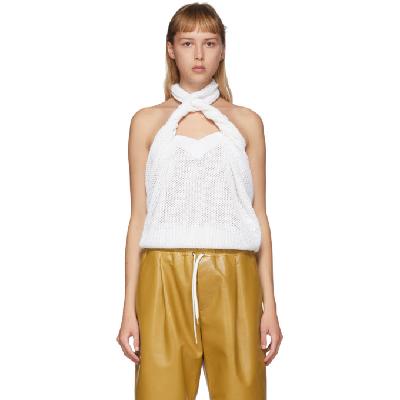 Givenchy White Open Knit Halter Top
