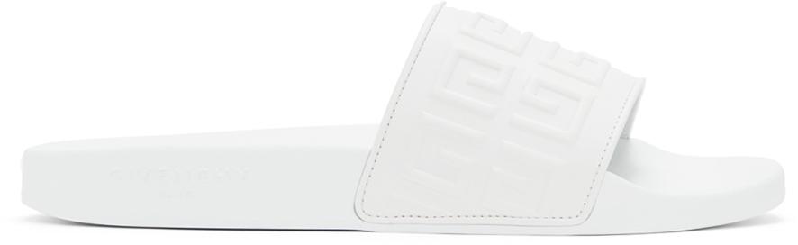 Givenchy White 4G Slide Sandals