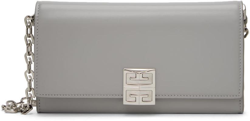 Givenchy Grey 4G Chain Wallet Bag