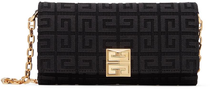 Givenchy Black Canvas 4G Chain Wallet
