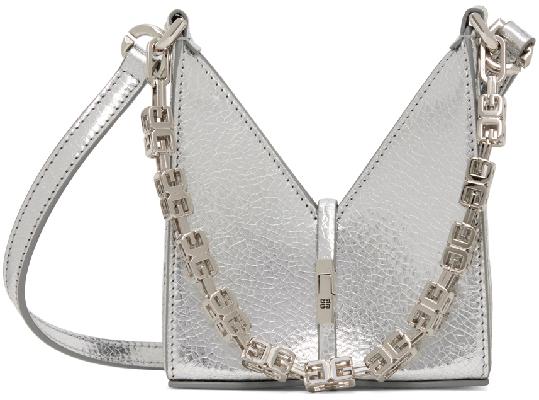 Givenchy Silver Micro Cut Out Bag