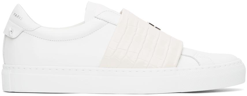 Givenchy White Croc Webbing Sneakers