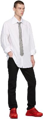 Givenchy Grey & White Logo Tie