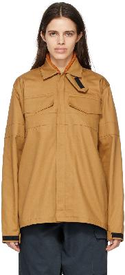 GR10K Khaki Firepanel Zip Overshirt Jacket