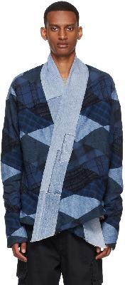 Greg Lauren Blue Cotton Jacket