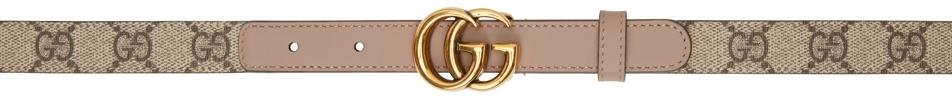 Gucci Taupe GG Supreme Marmont Belt