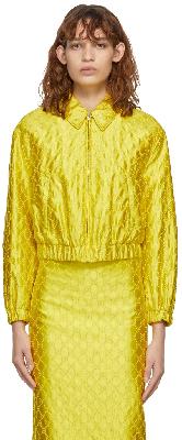 Gucci Yellow GG Embroidered Bomber Jacket