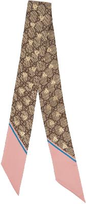 Gucci Beige & Pink Silk GG Neck Bow