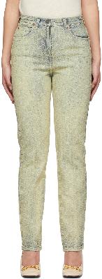 Gucci Blue Eco Washed Jacquard Jeans