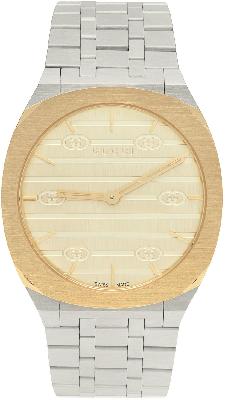 Gucci Silver & Gold 25H Watch