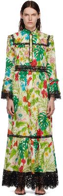 Gucci Green Tropical Floral Maxi Dress