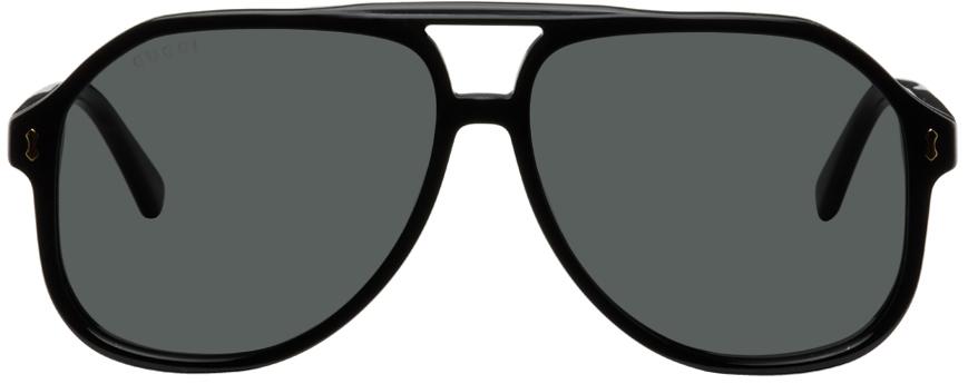 Gucci Black Pilot Navigator Sunglasses