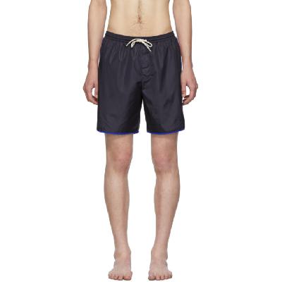 Gucci Navy Logo Stripe Swim Shorts