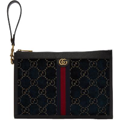 Gucci Blue Velvet GG Pouch