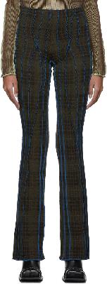 Helenamanzano Khaki 3D Stripe Twist Lounge Pants